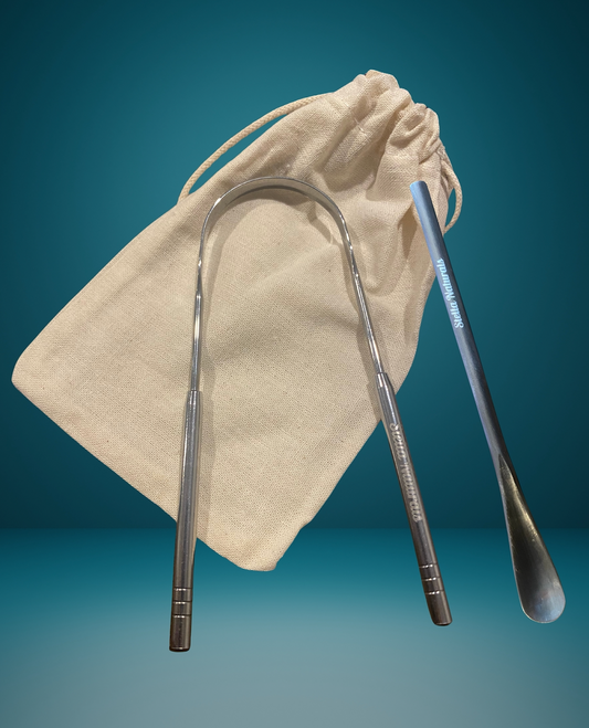 Combo Deal - Stainless Steel Tongue Scraper & Scoop